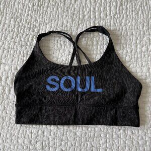 LULULEMON X SoulCycle Strappy Energy Bra ‘Soul’ Black Pattern Size 10